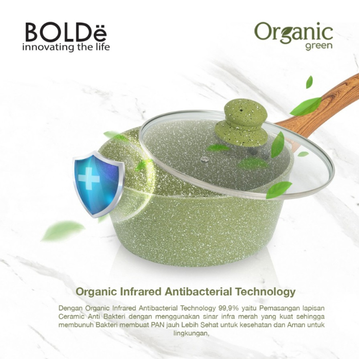 Bolde Super Pan Organic Green Sauce Pan 18CM + Lid 